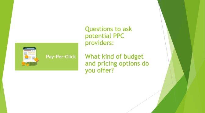 Questions to ask potential PPC providers: What kind of budget and pricing options do you offer?