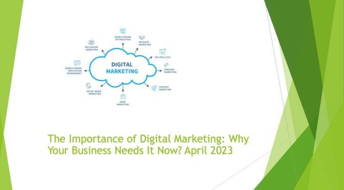 The Importance of Digital Marketing: Why Your Business Needs It Now April 2023